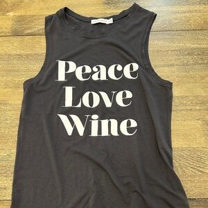 NWOT South Parade 'Peace Love Wine' Graphic Tank Top